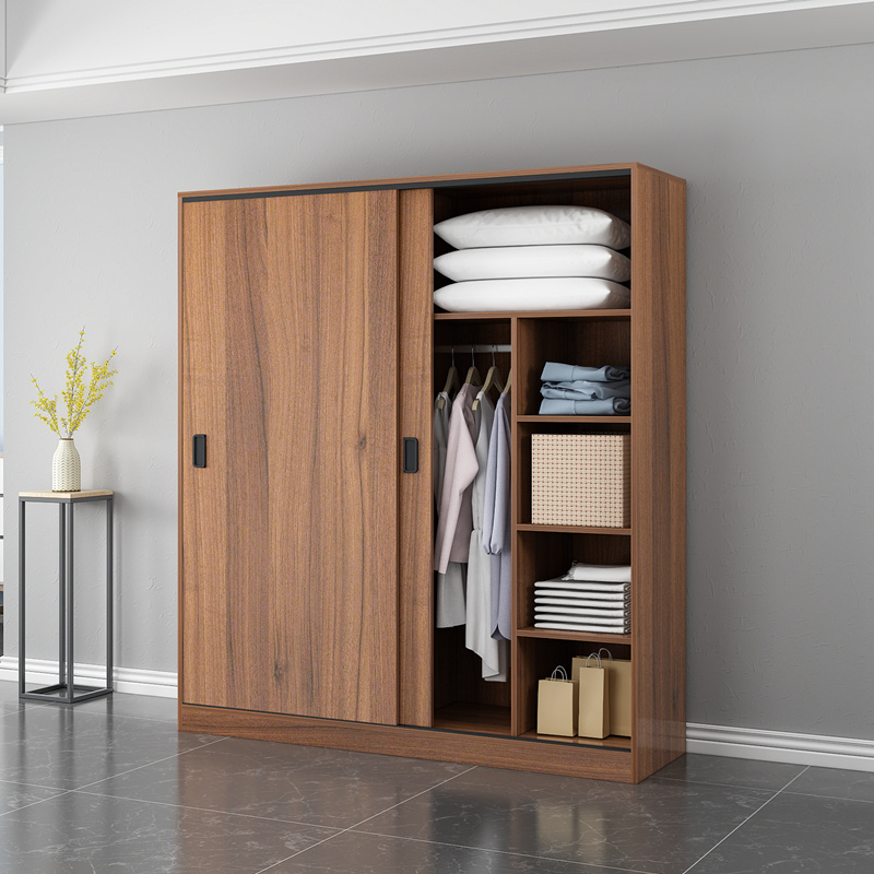 Nordic minimalist  North American black walnut cherry Japanese-style cloud wardrobe floor-to-ceiling storage