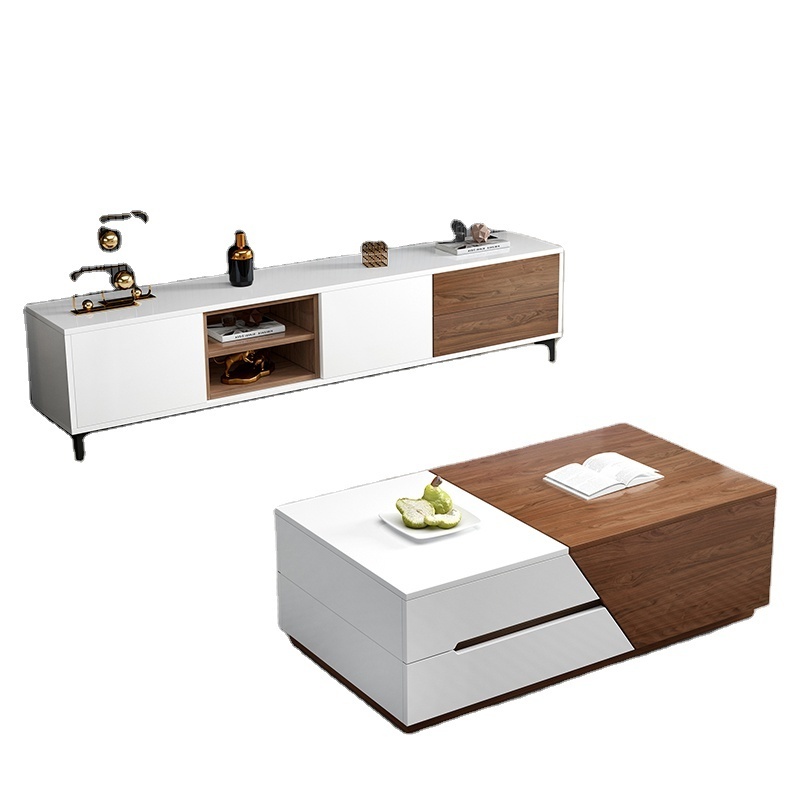 Factory direct sales simple coffee table TV cabinet combination small apartment storage cabinet