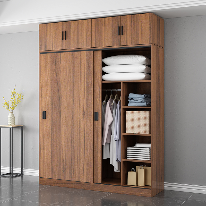 Bedroom Furniture Wooden Sliding Door Wardrobe Wardrobe Simple Modern Factory Wholesale