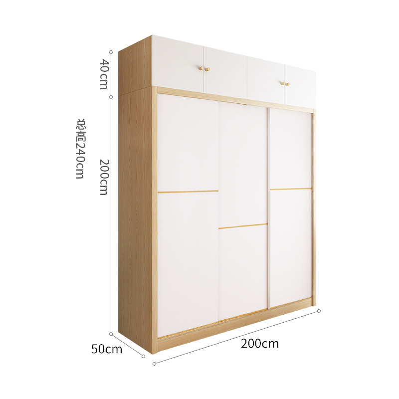 Open Modern Design width 200cm  Antique Oem Boys Closet Cabinet Clothes Small Mdf Organizer Bedroom Wardrobes With Sliding Door