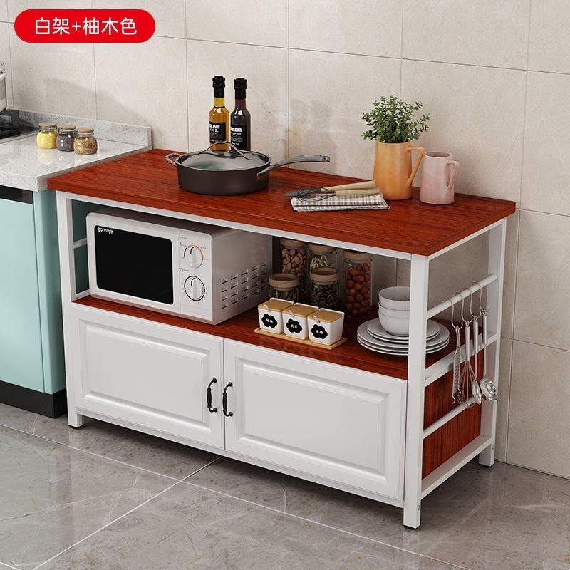 Kitchen removable storage cabinet home microwave oven cabinet multi-layer tableware storage cabinet