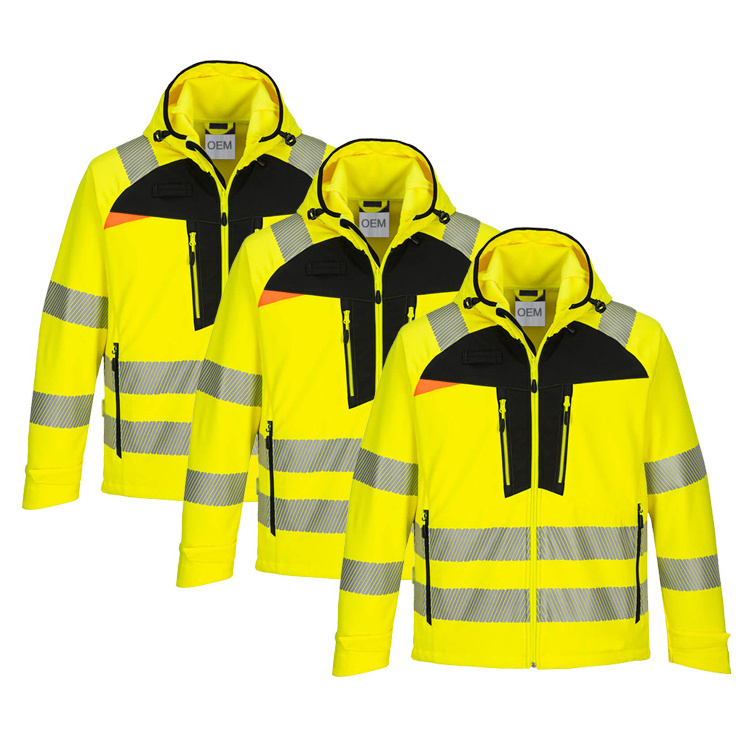 Outdoor Construction Clothing Workwear Safety Uniforms Hi Vis Workwear Reflective Jacket Hoodies Working Clothes For Men