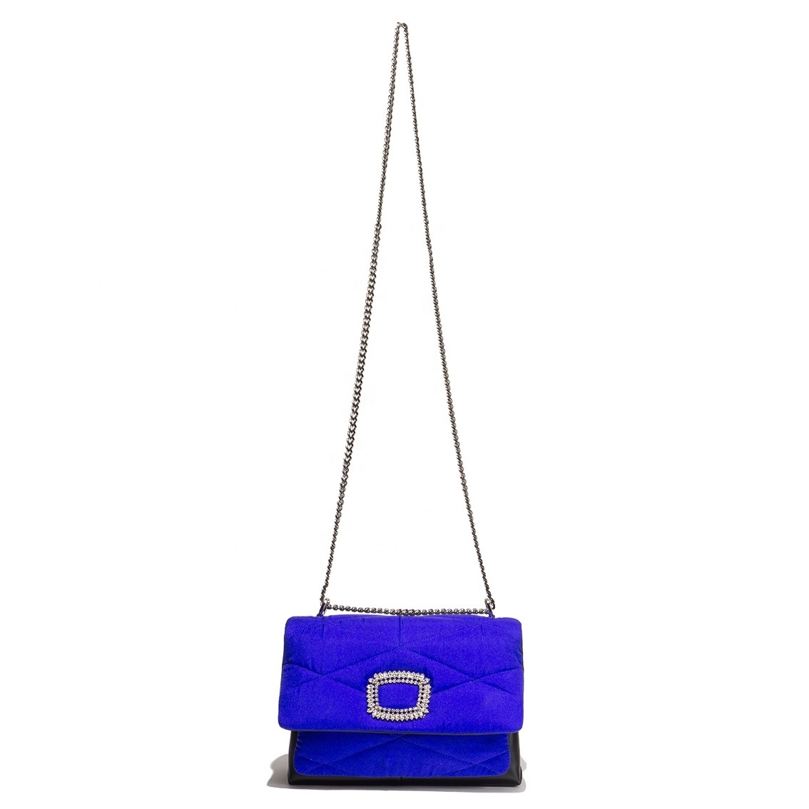 Ladies unique fashion luxury shoulder crossbody bag made in Italy with signature vintage silk scarf pure violet