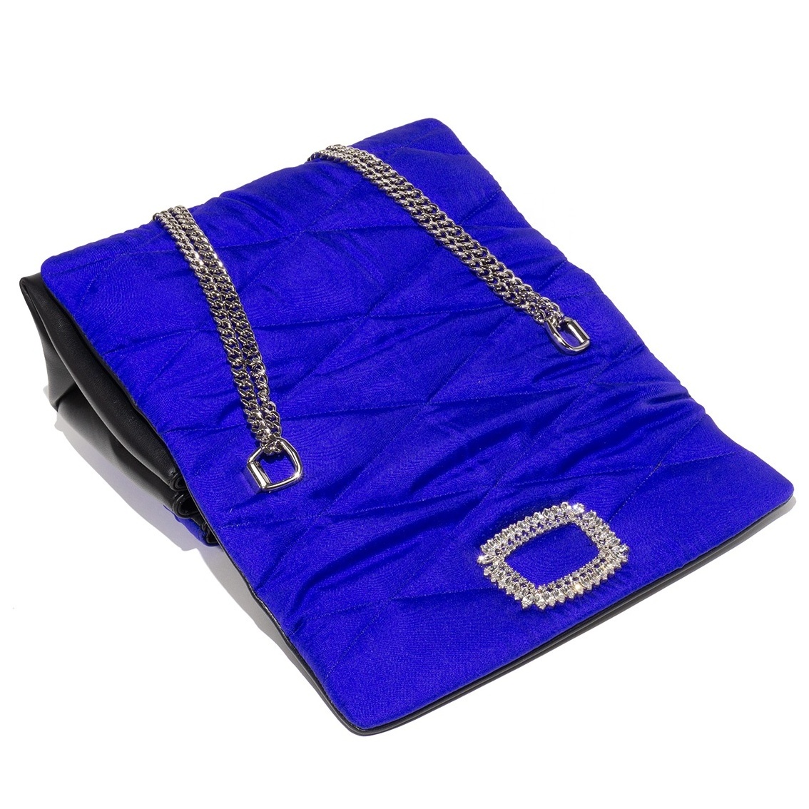 Ladies unique fashion luxury shoulder crossbody bag made in Italy with signature vintage silk scarf pure violet