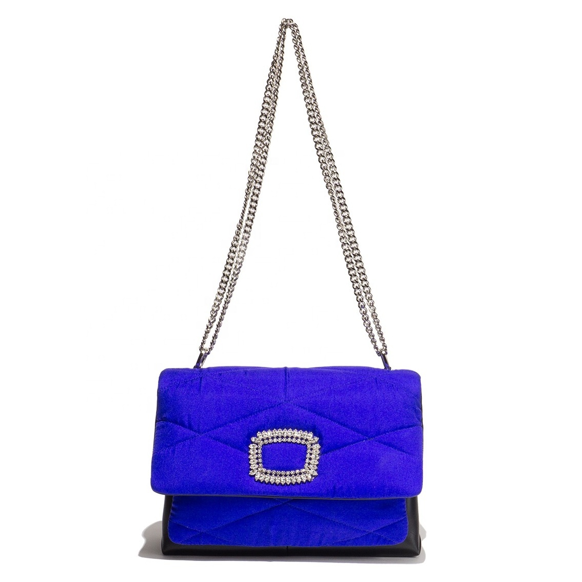 Ladies unique fashion luxury shoulder crossbody bag made in Italy with signature vintage silk scarf pure violet