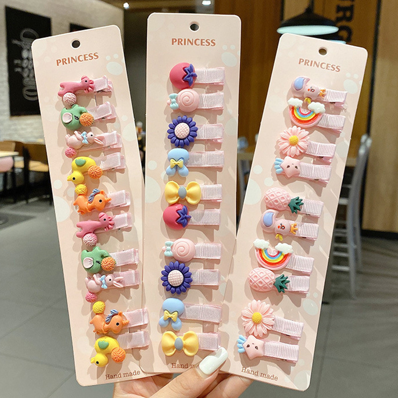 Wholesale Cute Cartoon Designer Kids Flower Fruit Hair Clip Accessories China Girls Hairpin Duck Clips Set