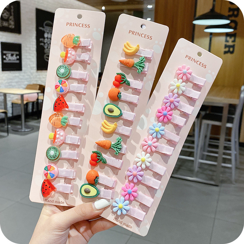 Wholesale Cute Cartoon Designer Kids Flower Fruit Hair Clip Accessories China Girls Hairpin Duck Clips Set