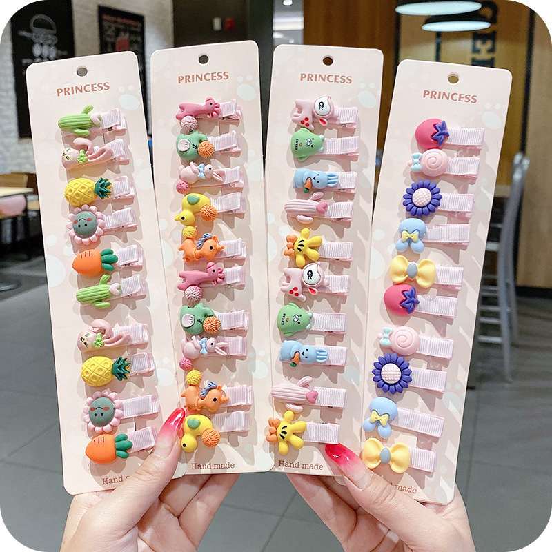 Wholesale Cute Cartoon Designer Kids Flower Fruit Hair Clip Accessories China Girls Hairpin Duck Clips Set