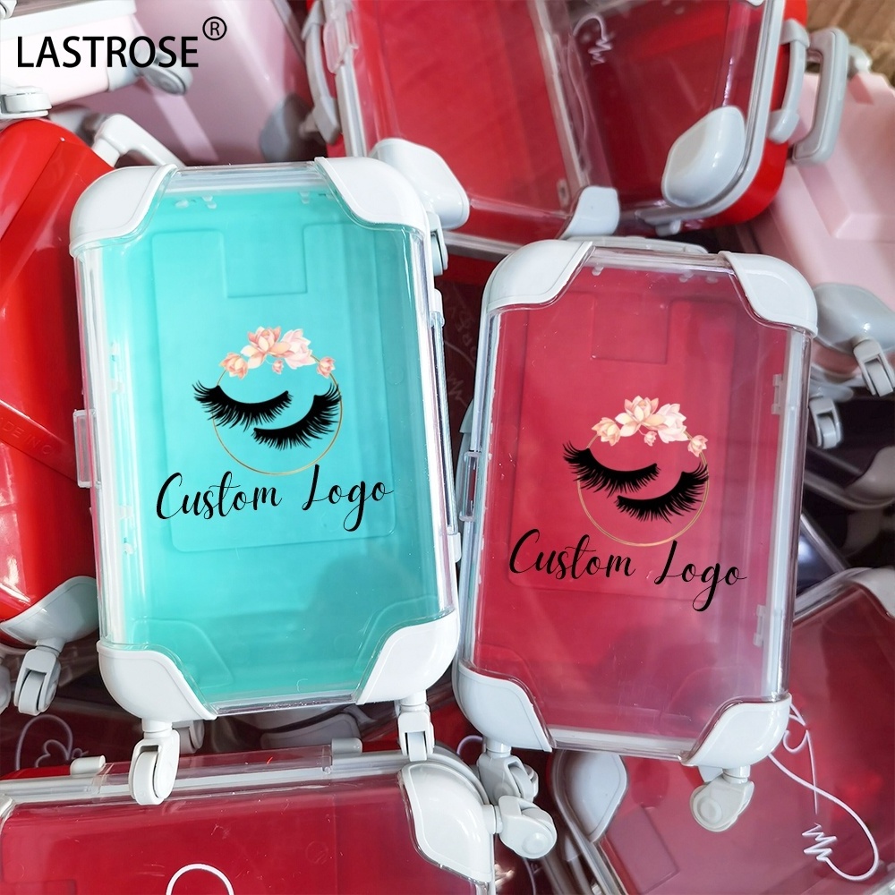 Mini Suitcase 3D Mink Lashes Packaging Box pvc fashion handbag suitcase lashbox Cute Eyelash Packaging Case