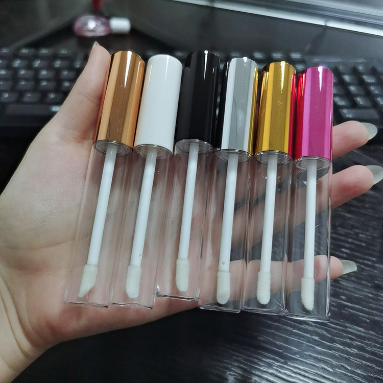 Big Brush Applicator Wand Lip gloss Packaging Lipgloss Tubes 5ML Pink lip Gloss Containers Empty Lipgloss Tube With Your Logo