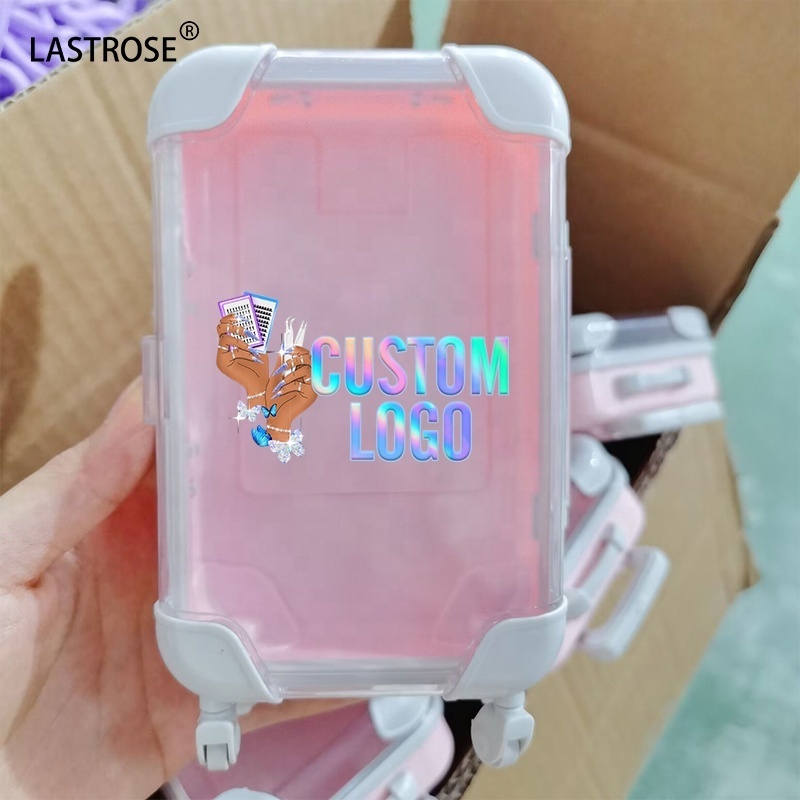 Wholesale mini suitcase packaging box large stock mini Luggage Suitcase shape candy box Eyelash Packaging Case