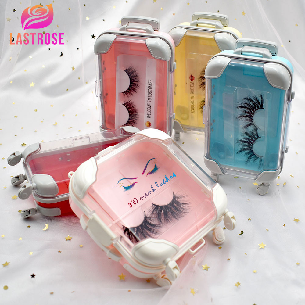 Private Logo Empty Eye Lash Box Mini Luggage Small Eyelash Packaging Suit Case Eyelash Suitcase For Eyelashes