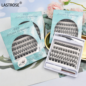 Individual pre cut segment eyelash cluster hot sale private label glue and tweezer segment lash kit