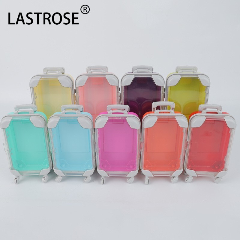 Wholesale Print Logo Mini Suitcase Eyelash Packaging Mini Suitcase For Lipgloss Makeup Mini Suitcase