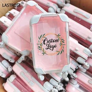 Plastic mini luggage suitcase packaging box 3D Mink Eyelash Packaging Case 25MM Eyelashes Box