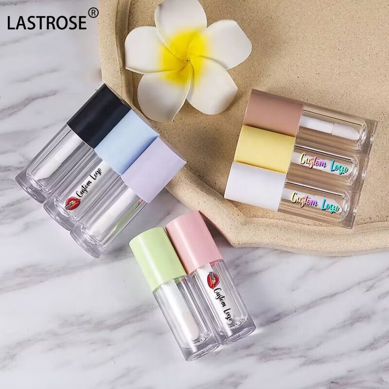 Big Brush Applicator Wand Lip gloss Packaging Lipgloss Tubes 5ML Pink lip Gloss Containers Empty Lipgloss Tube With Your Logo