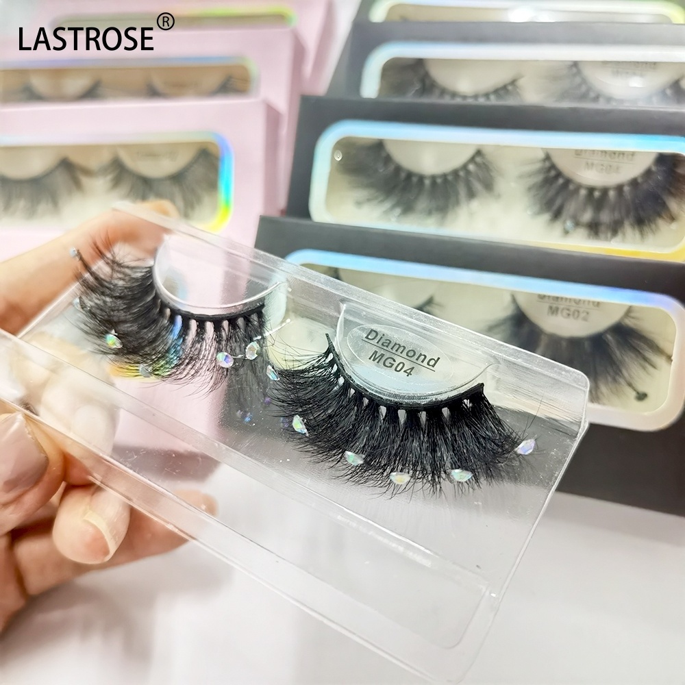 Bling Lashbox Sparkle Diamond Eyelashes Crystal Sequins Decal Lashes with Sequins Gem Rhinestone Glitter Party False Lashes