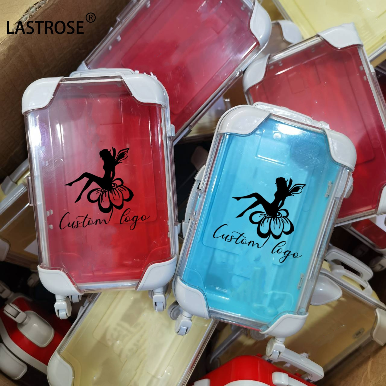 Wholesale Print Logo Mini Suitcase Eyelash Packaging Mini Suitcase For Lipgloss Makeup Mini Suitcase