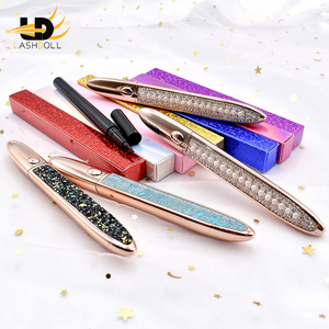 Private label waterproof sticky black and transparent eyeliner lash glue pen for strip eyelashes adhesive eyeliner pen