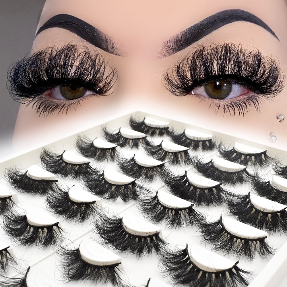 25mm mink eyelash fluffy 20mm 3d mink lashes wholesale 3d faux vegan mink eyelashes look like eyelash extensions spike lashes