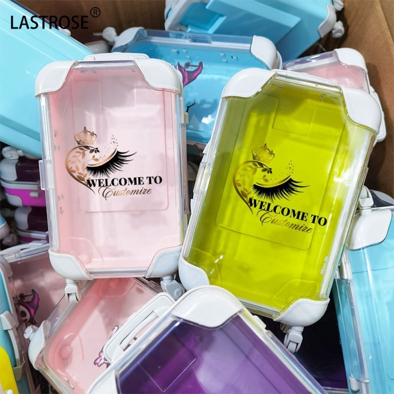 Mini Suitcase 3D Mink Lashes Packaging Box pvc fashion handbag suitcase lashbox Cute Eyelash Packaging Case