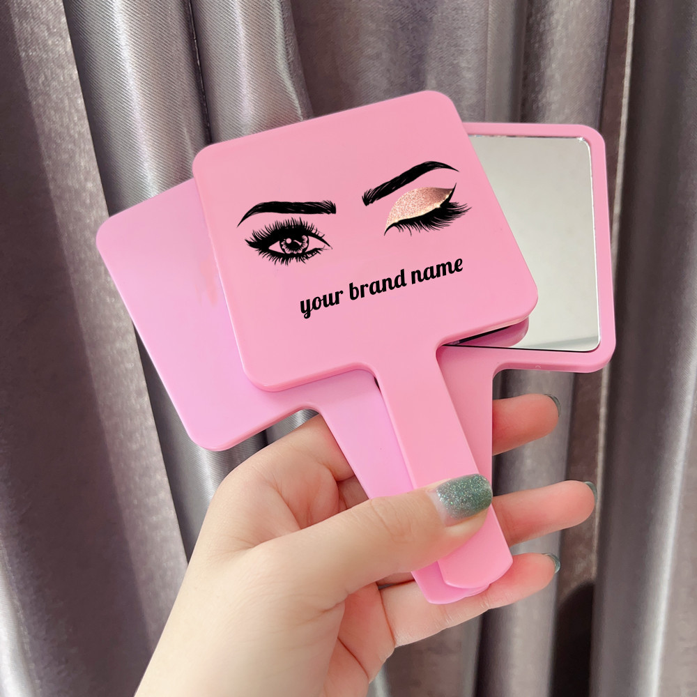 Folded Round Branded Cosmetic Mirror ABS Pocket Mirror personalized square make up hand held mirrors