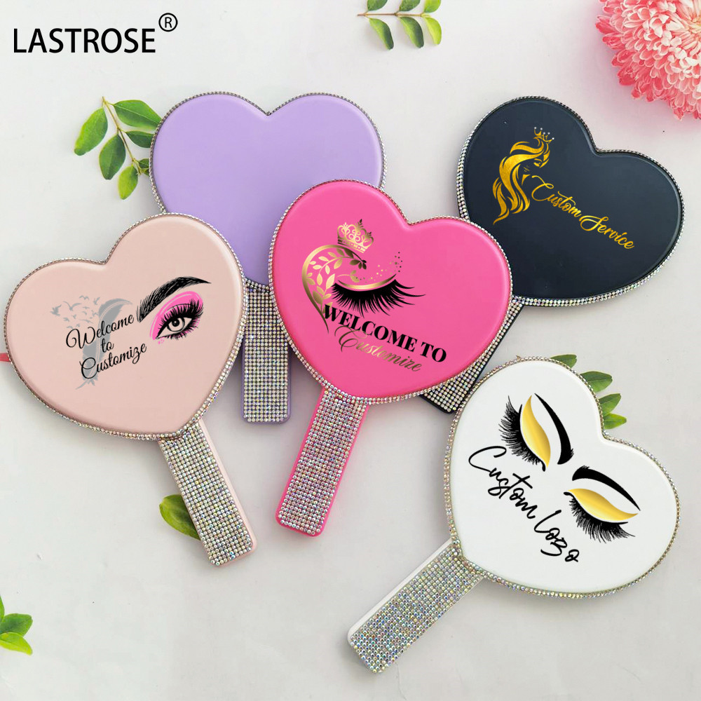 Plastic One Side Private logo square shaped cosmetic pink hand mirrors wholesale bulk makeup handheld mirror