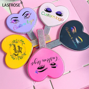 Plastic One Side Private logo square shaped cosmetic pink hand mirrors wholesale bulk makeup handheld mirror