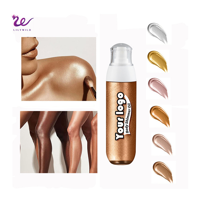 Private Label High Quality Long-lasting Organic Luminous Body Lotion Shimmer Body Oil Face Glow Stick