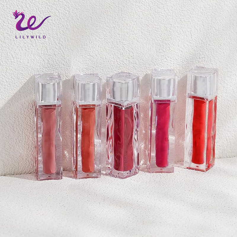 lipgloss vendor  wholesale custom logo transfer proof high quality 5 colors lip gloss waterproof vegan metallic matte lip gloss