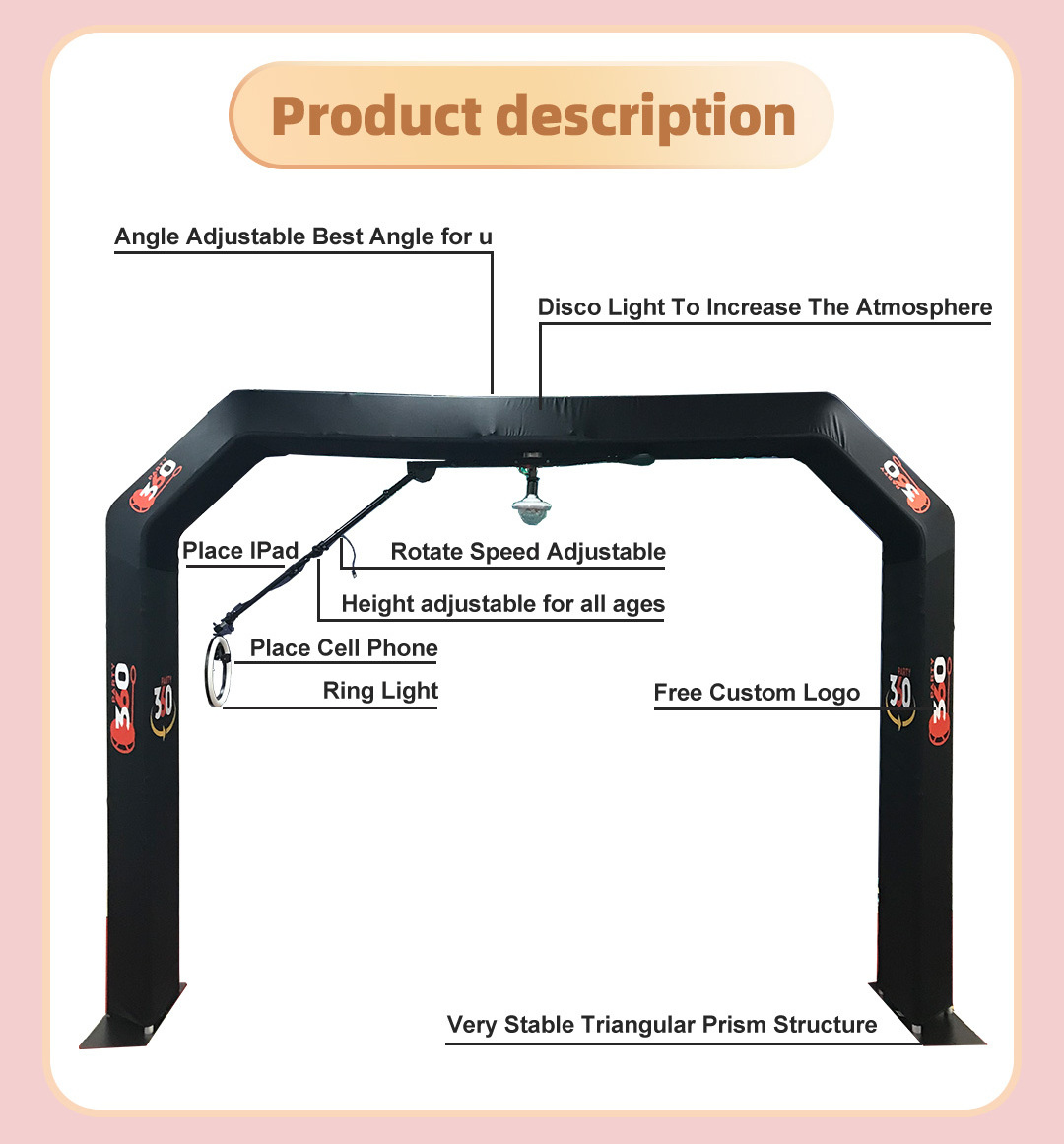 Trussing Overhead 360 Photo Booth Truss Dora Beauty Studio Photo Booth Self Service Photo Printer Booth