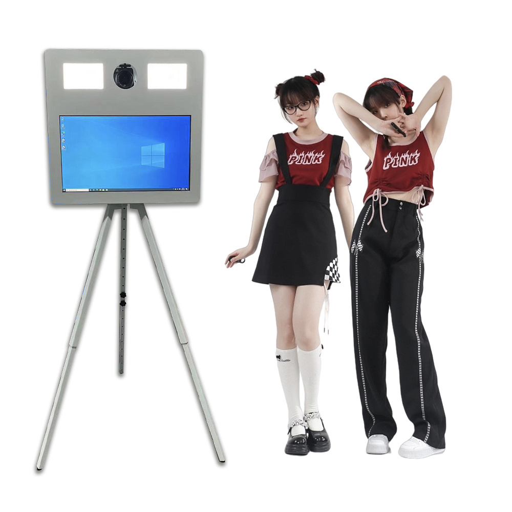 Selfie Machine Kiosk Video Booth Mirror Photo Booth With Camera And Printer Led Mirror Glass Photo Booth for Wedding and Event