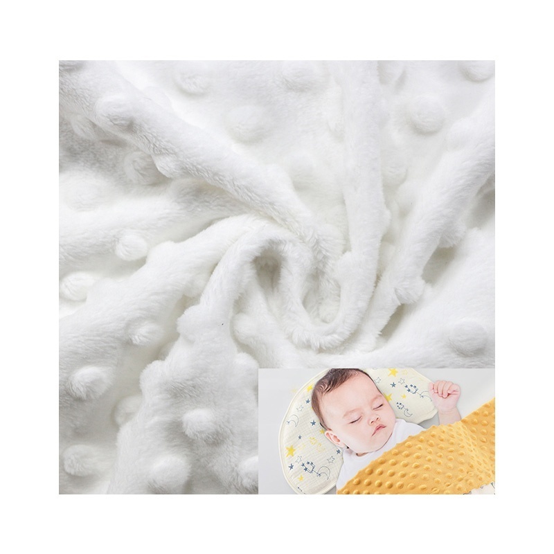 Factory direct sales 100% polyester Doudou velvet fleece fabric cuddle soft breathable minky dot fabric for kids baby blankets