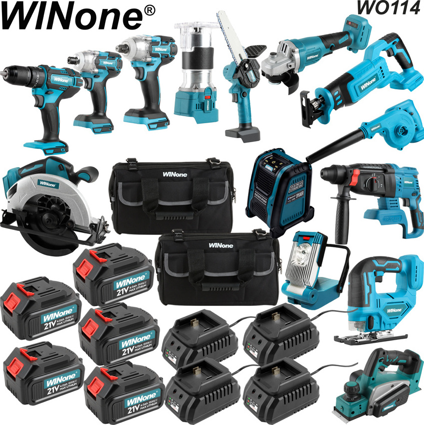 Brushless Lithium Battery high quality cordless tool combo kits 20v combo power tools 14 kits tool set