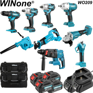 Hot Sale Cordless Rechargeable Professional Angle Grinder Impact Wrench Drill Kit Lithium Electric Power Tool Set