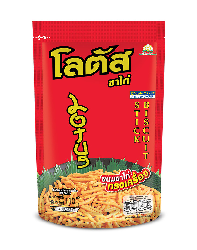 Best Price Wholesale High Quality Snack Dorkbua Lotus Biscuit Stick 110g. Sweet & Spicy Chicken Stick Product from Thailand