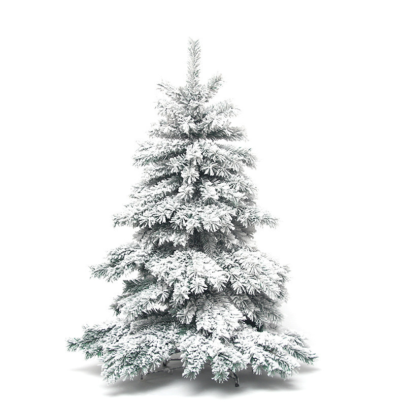 Wholesale 1.2 Meters White Flocked  Christmas Tree Simulation Falling Snow Factory Cedar Tree