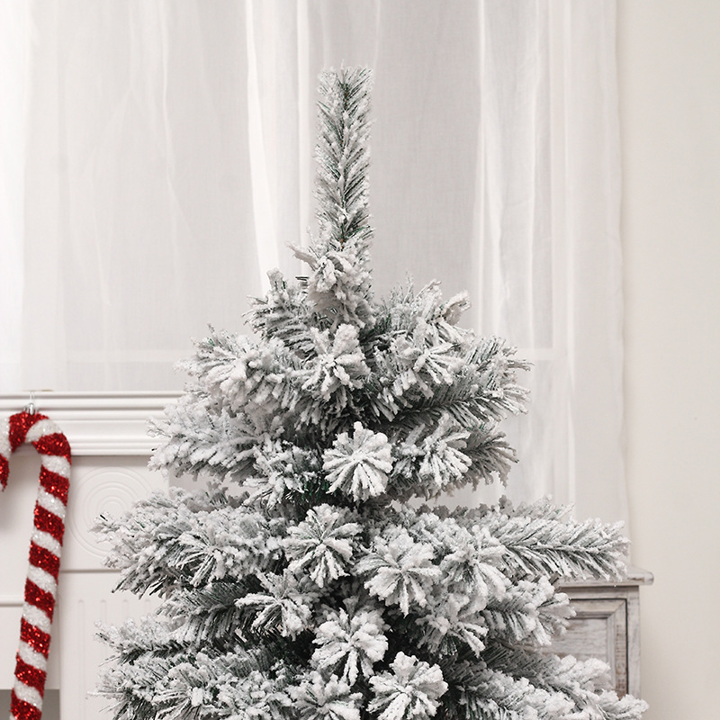 Wholesale 1.2 Meters White Flocked  Christmas Tree Simulation Falling Snow Factory Cedar Tree