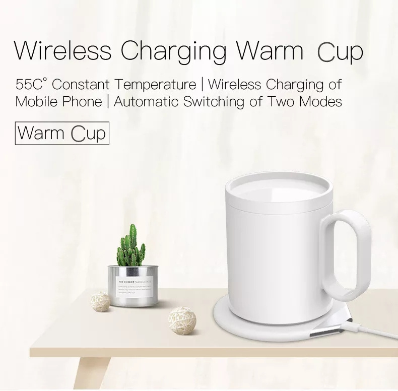 For Amazon hot sale smart cup wireless charger 3 in 1 temperature control self heating smart coffee mug bottle wireless charger