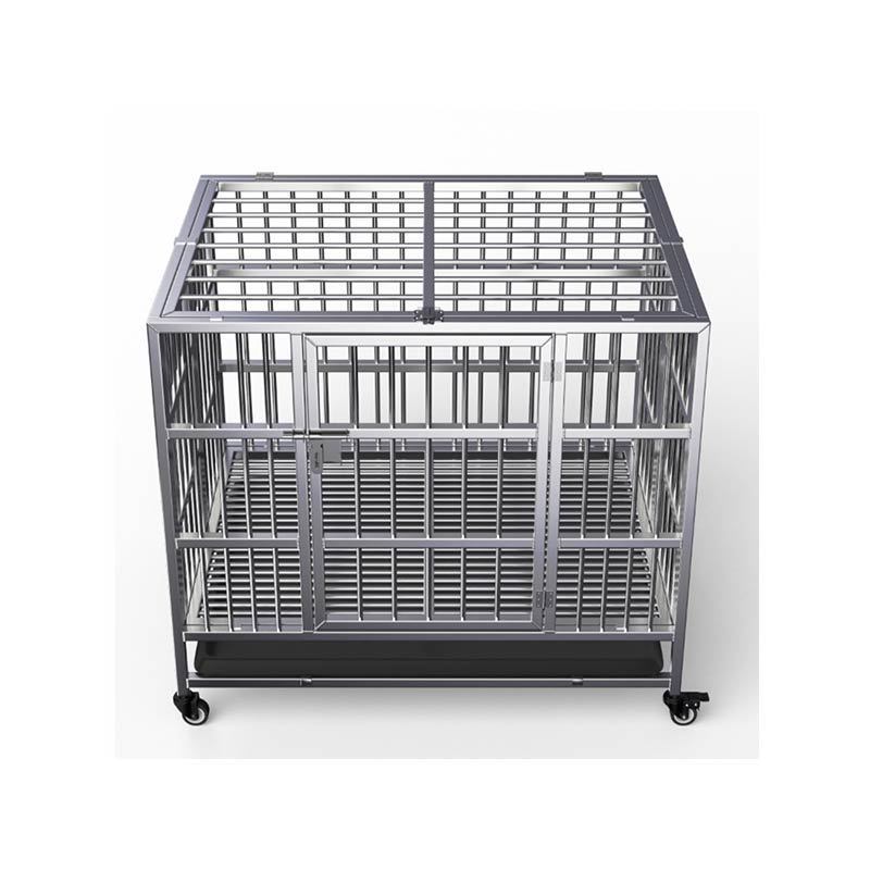 Maychan Heavy Duty Dog Cage Strong Metal Kennel and Crate for Medium and Large Dogs, Pet Playpen with Four Wheels