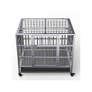 Maychan Heavy Duty Dog Cage Strong Metal Kennel and Crate for Medium and Large Dogs, Pet Playpen with Four Wheels