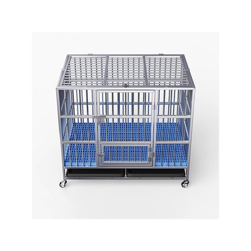 Maychan Heavy Duty Dog Cage Strong Metal Kennel and Crate for Medium and Large Dogs, Pet Playpen with Four Wheels