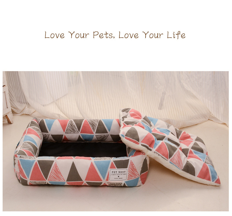 Best Selling 2022 Pet Pillow Luxury Portable Orthopedic Sofa Memory Foam Square Printed Dog Beds