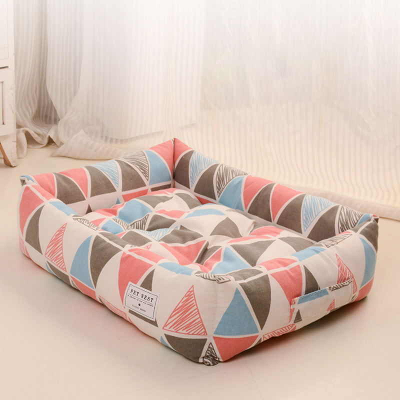 Best Selling 2022 Pet Pillow Luxury Portable Orthopedic Sofa Memory Foam Square Printed Dog Beds