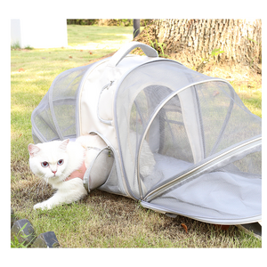 Portable Pet Carriers Outing Cat Bag Large Capacity Breathable Anti-Stress Dog Bag Expandable Large Space Pet Outing Backpack