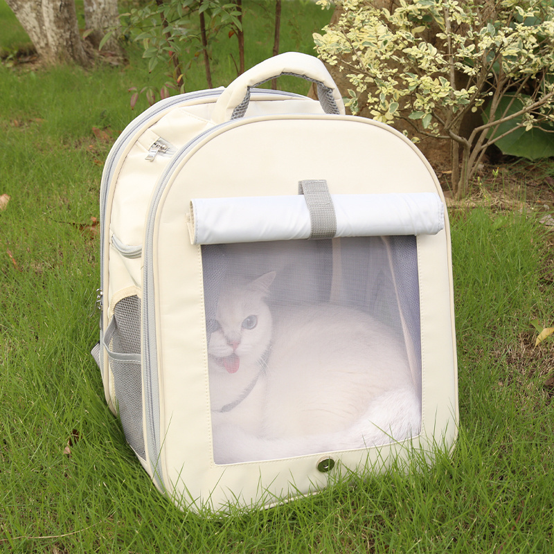 Portable Pet Carriers Outing Cat Bag Large Capacity Breathable Anti-Stress Dog Bag Expandable Large Space Pet Outing Backpack