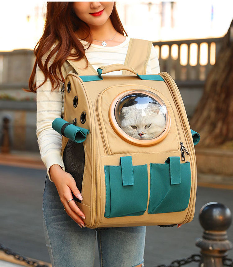 Maychan Portable Traveling Hiking Breathable Pet Carriers Travel Products, Outdoor Use Cat Bag Dog Shoulder Backpack