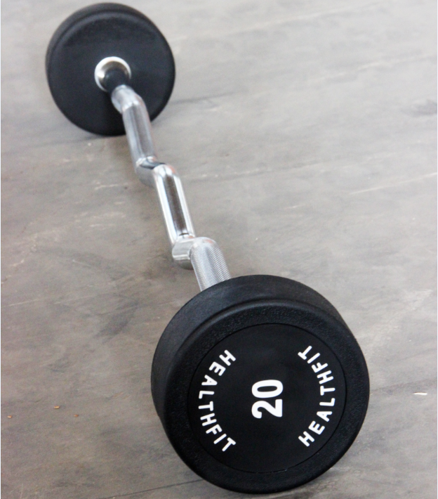 wholesale fitness equipment different weight fixed straight EZ curl rubber barbell for home and gym Club