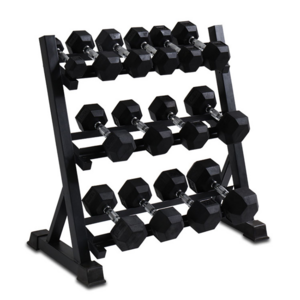 Spot Gym Equipment Weight Lifting Rubber Coated Dumbbell rack set