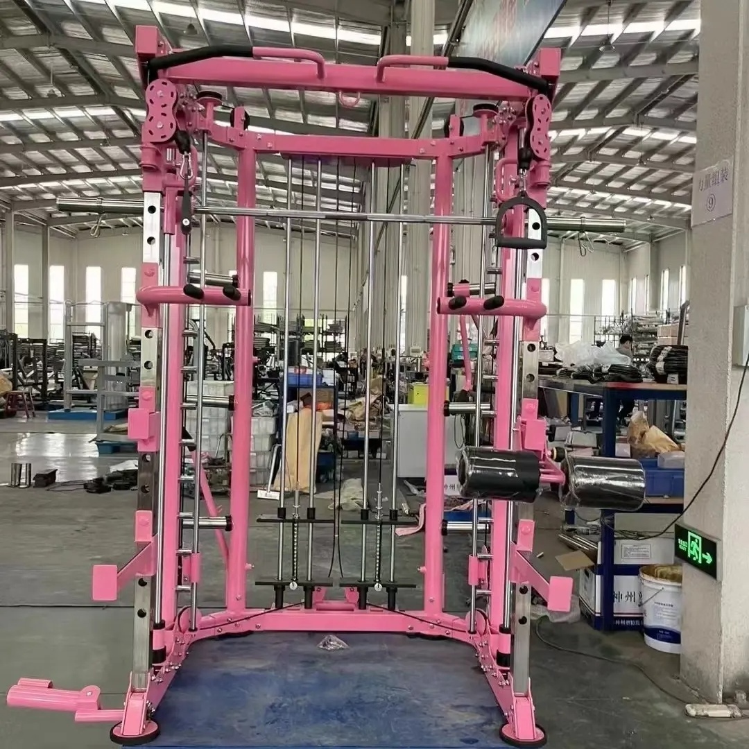 Commercial Multi function Home Gym Equipment Pull Up Bar Power rack Multi station Smith Machine Squat Rack